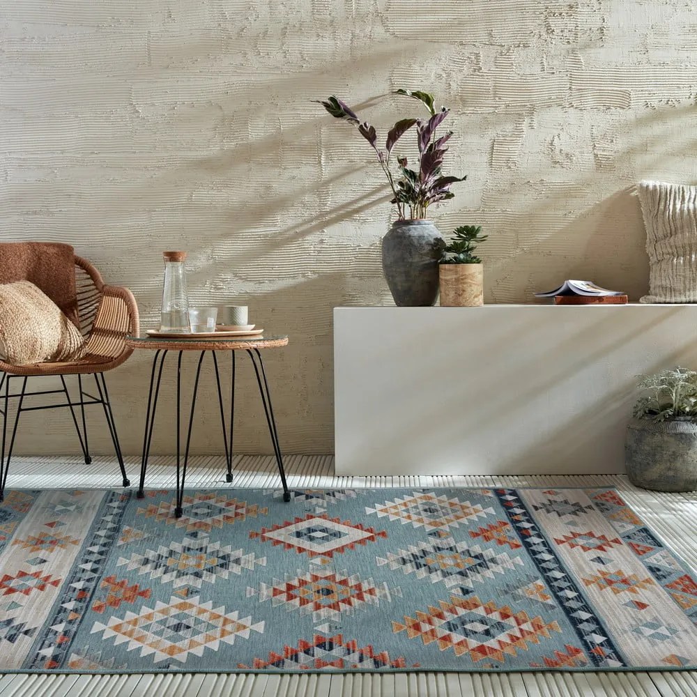 Син външен килим 120x170 cm Avery Blue – Flair Rugs