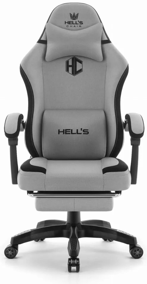 Ергономичен геймърски и офис стол HC-1016 с поставка за крака - сив