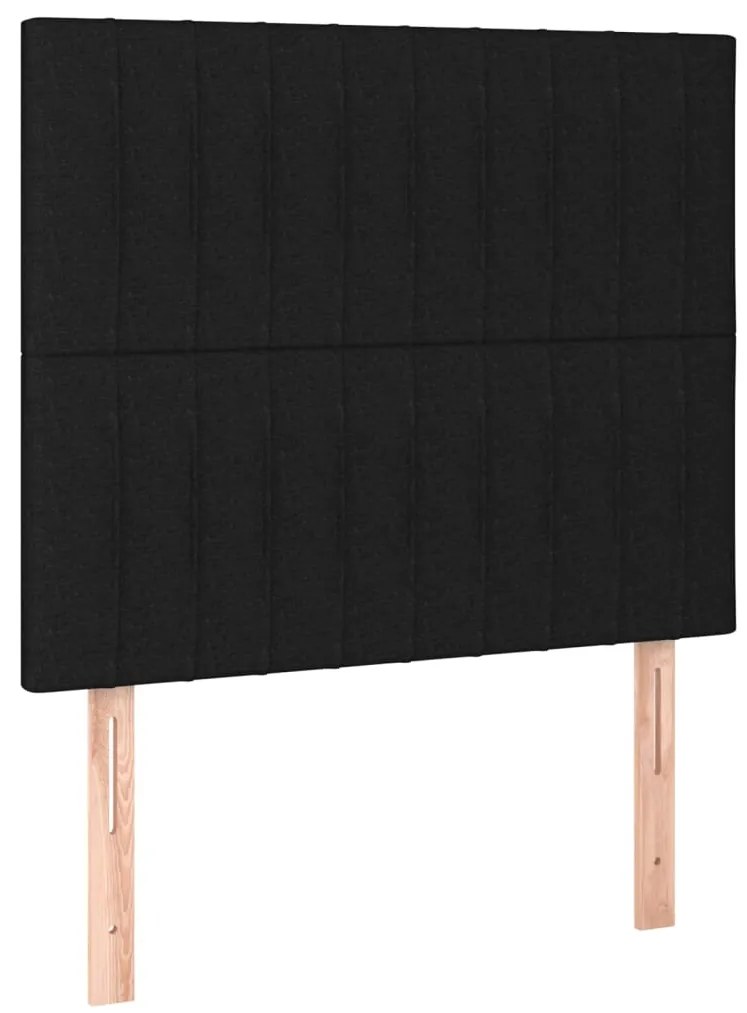 3116554 vidaXL Табла за легло, черна, 90x5x118/128 см, плат