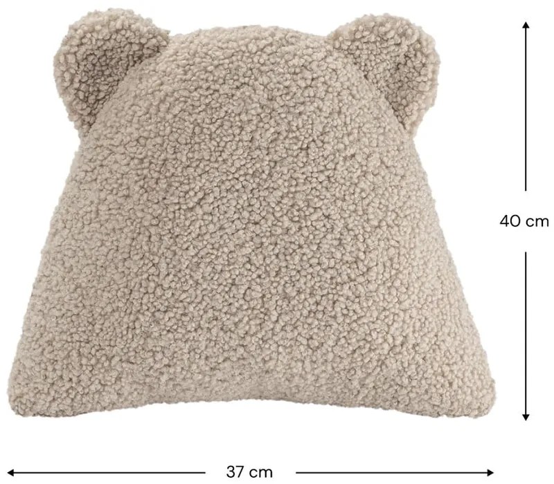 Светлокафява детска възглавница за диван от букле Bear – Wigiwama