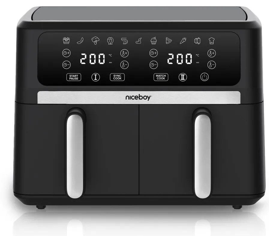 Niceboy AirFryer DUO - Дуална горещовъздушна фритюрница 9 l 2400W/230V