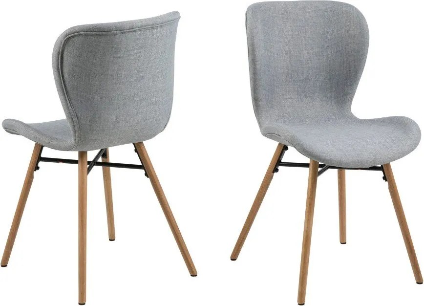 Sada 2 světle šedých jídelních židlí Actona Batilda