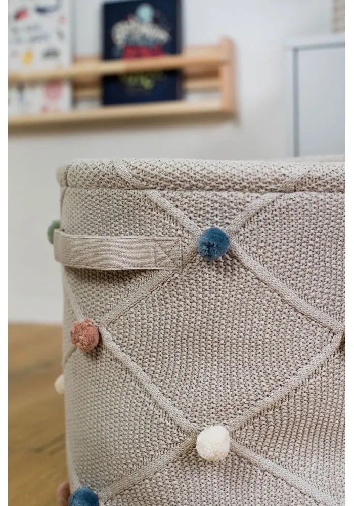 Светлокафява текстилна детска кошница за играчки ø 30x35 cm Taupe – Kindsgut