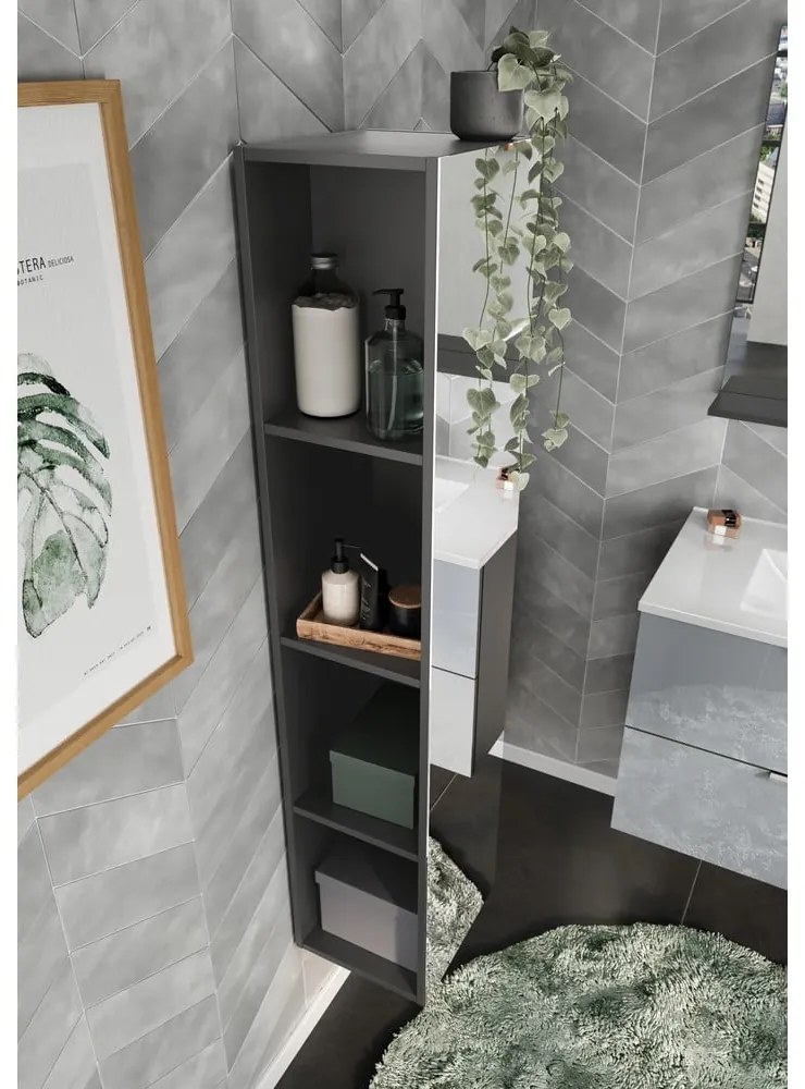 Шкаф за баня в цвят антрацит 31x144 cm Vasio - Germania