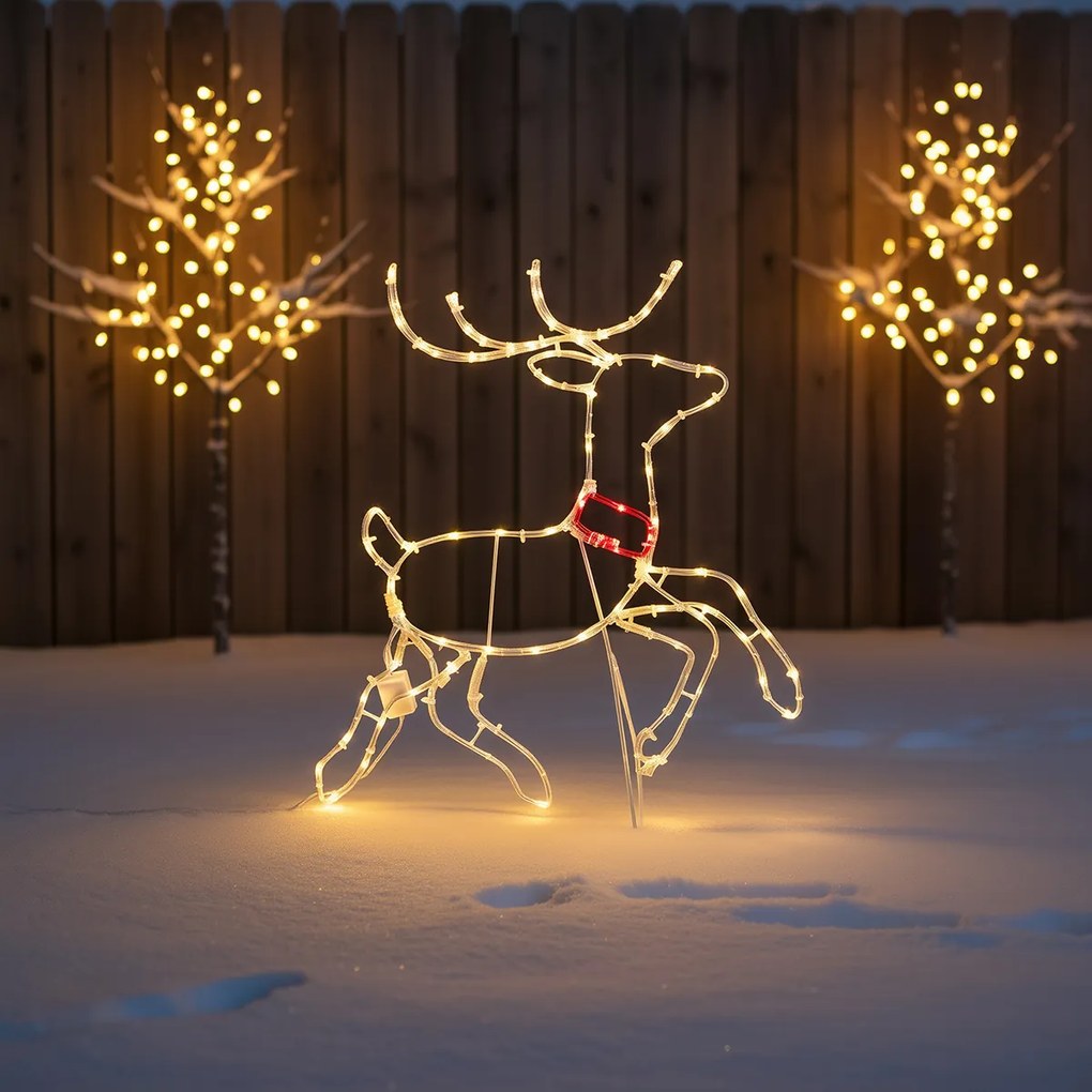 Коледна подова лампа Елен 50 см с LED и таймер IP44 - Pax