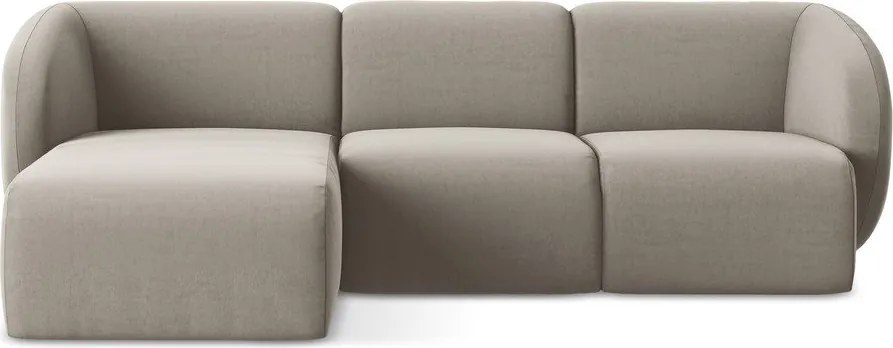 Светлокафяв кадифен ъглов диван (ляв ъгъл) Lani – Makamii