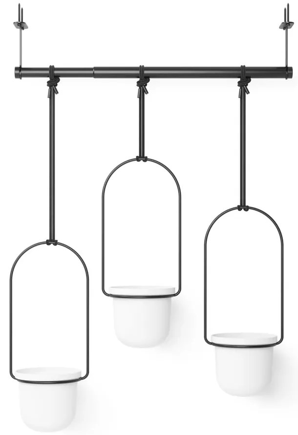 Пластмасови покрития за кашпи в комплект 3 бр. за билки/висящи и стенни ø 7,5 cm Triflora – Umbra