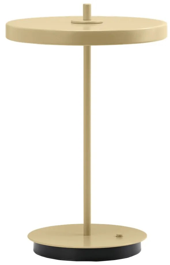 Светложълта метална LED настолна лампа с метален абажур (височина 31 cm) Asteria Move – UMAGE