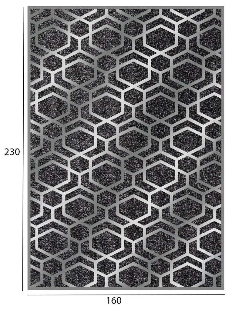 Килим 160х230 - HM7675.31 цвят черен-сребрист