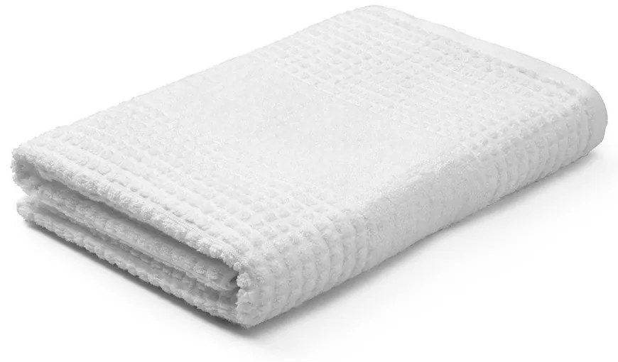 Бяла хавлиена кърпа от органичен памук от тери 70x140 cm Check – JUNA