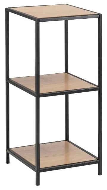 Черна/естествена библиотека от декор от дъб 37x83 cm Seaford – Actona