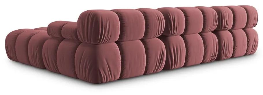 Розов ъглов диван от кадифе Bellis - Micadoni Home