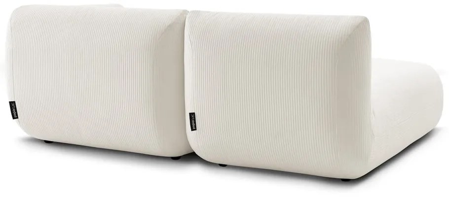 Ъглов диван от бял велур (ляв ъгъл) Lecomte - Bobochic Paris