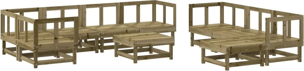 3186570 vidaXL Градински лаундж комплект, 10 части, импрегниран бор