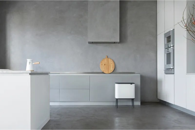 Кош за боклук Brabantia Bo Touch 651110, 11+23 л, Плавно и безшумно отваряне, Голям отвор, Бял