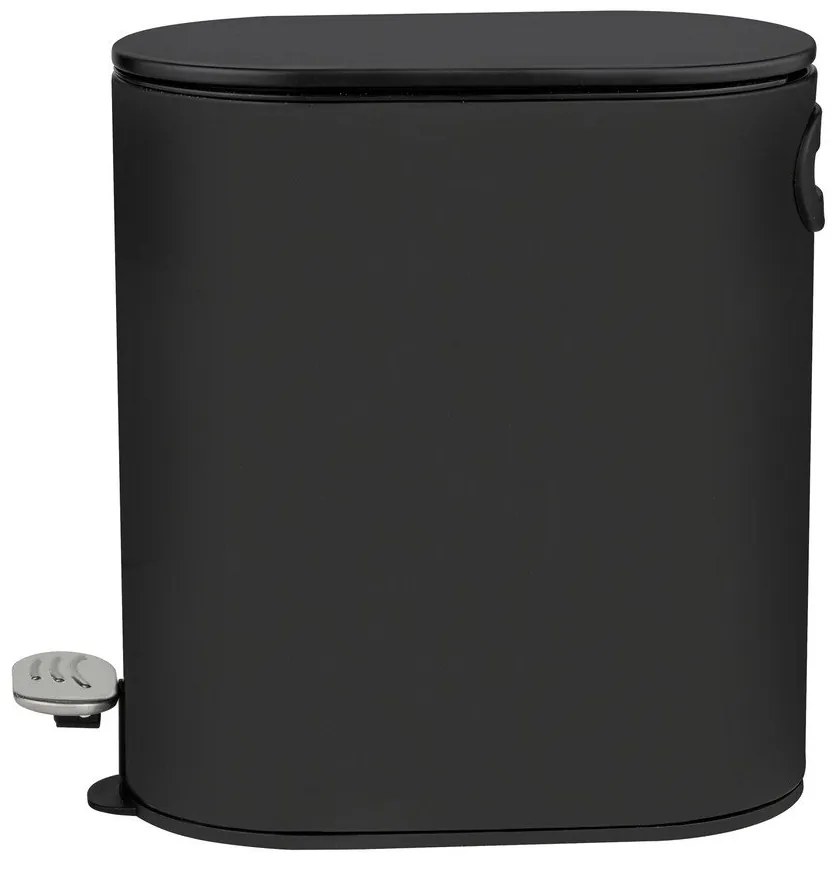 Матово черно стоманено кошче за боклук с педал 5 l Collungo – Wenko