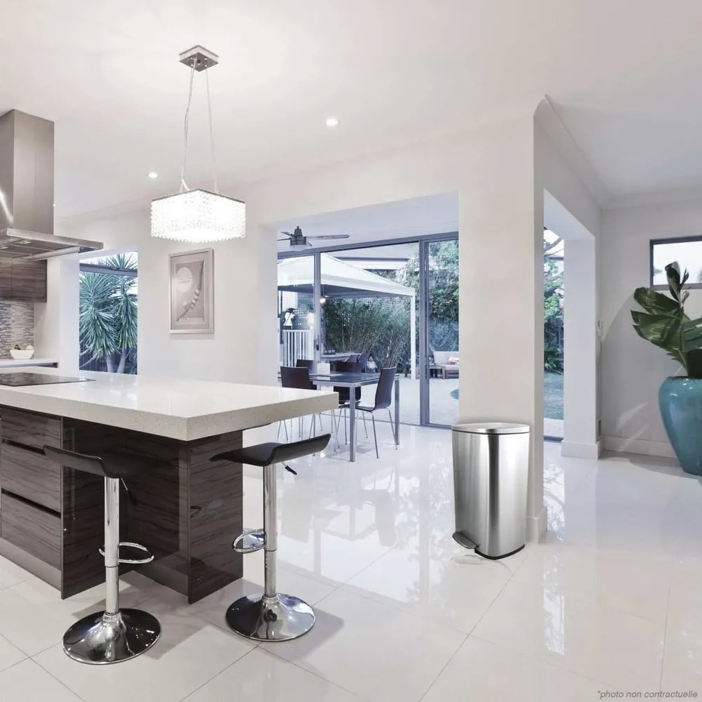 Стоманено кошче за боклук с педал в матово сребрист цвят 50 l Akira – Spirella