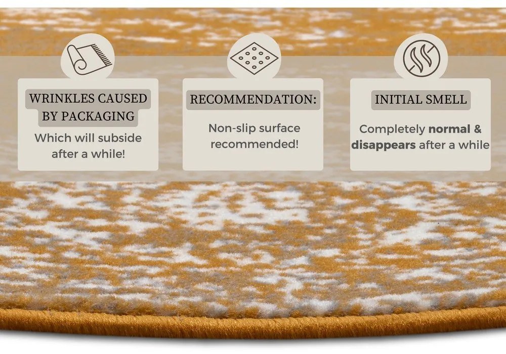 Жълто-оранжев кръгъл килим ø 160 cm Méridional - Hanse Home