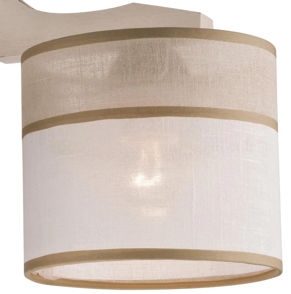 Светлокафява лампа за таван с текстилен абажур ø 16 cm Andrea - LAMKUR