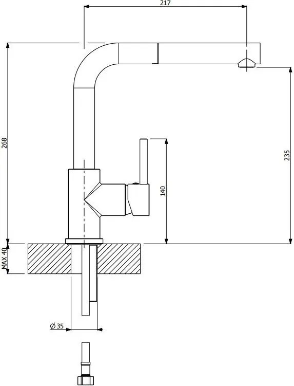 Смесител за кухня Fluo Vicario-Хром