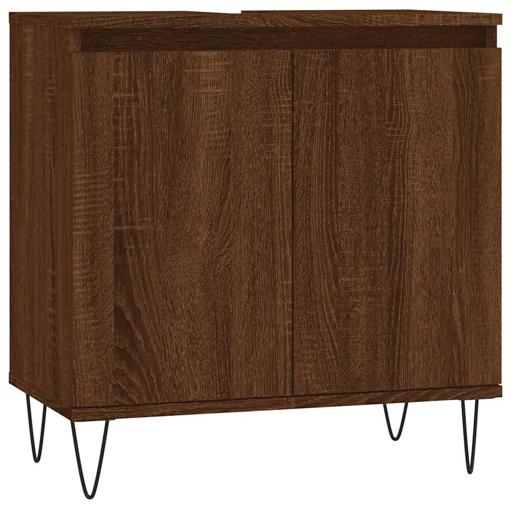 831587 vidaXL Шкаф за баня, кафяв дъб, 58x33x60 см, инженерно дърво