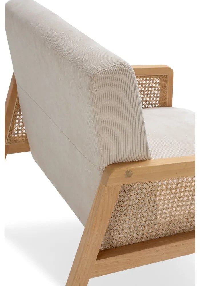 Бежов велурен фотьойл Debra – Marckeric