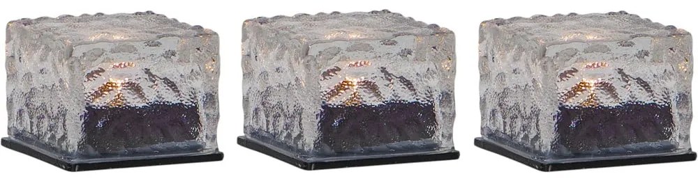 Екстериорни LED свещи в комплект 3 бр. със соларен панел (височина 5,5 cm) Icecube – Star Trading