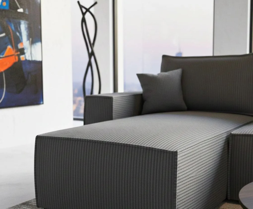 Ъглов диван Malaga mini I-Gkri Skouro-Left