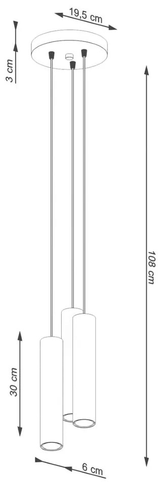 Кремаво висящо осветително тяло ø 19,5 cm Castro – Sollux