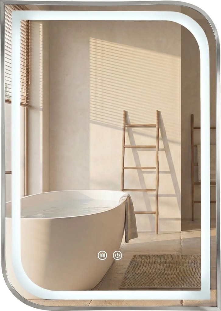 Огледало LED ZONE 80x60 BRUSH NICKEL