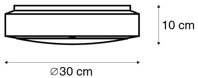 Стенна и таванна лампа тъмно сива 2 светлини IP54 - Glow