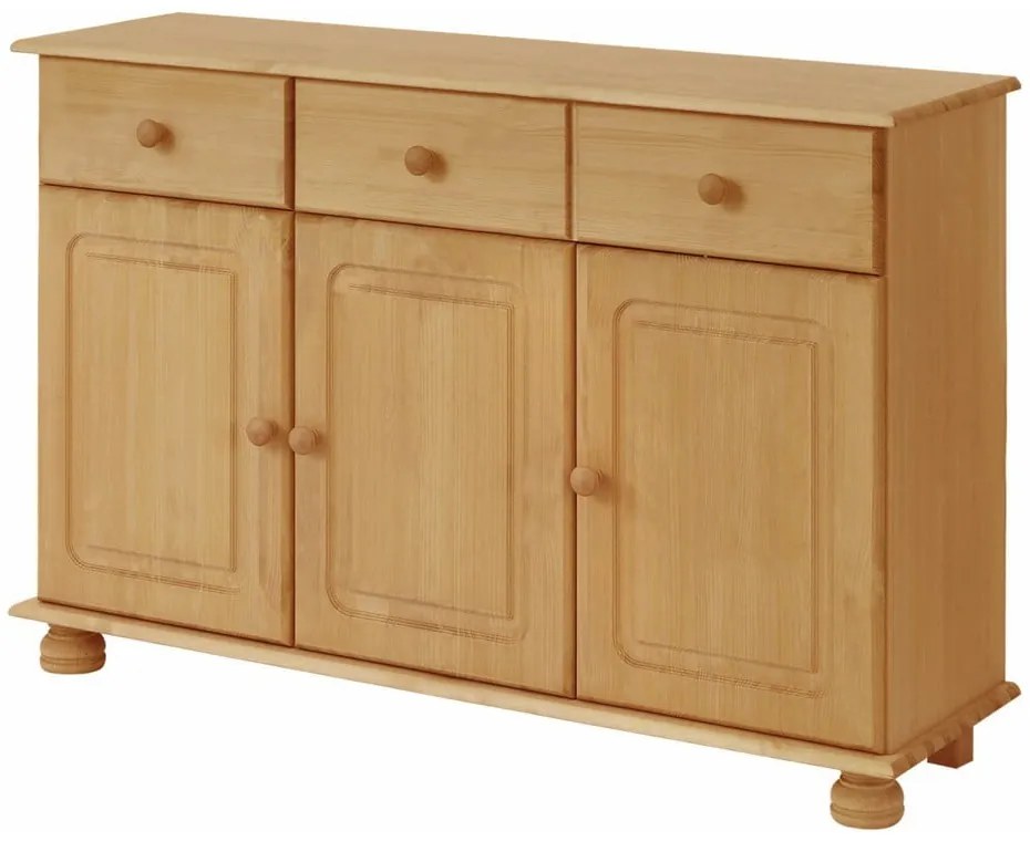 Нисък скрин от масивен бор естествен 116x76 cm Ella – Støraa