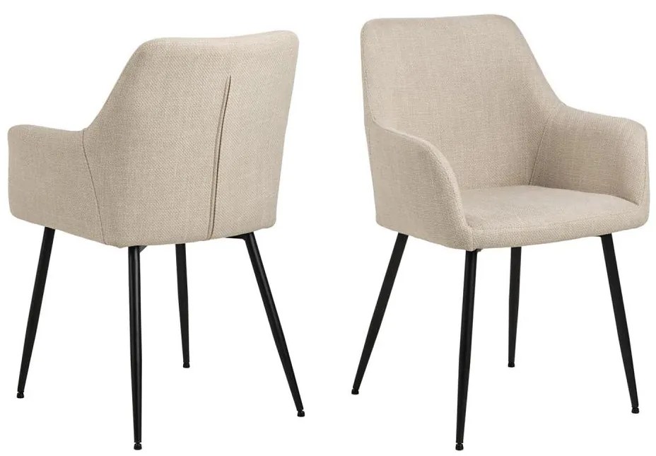 Трапезен стол с подлакътници TANYA, 1 бр., бежов