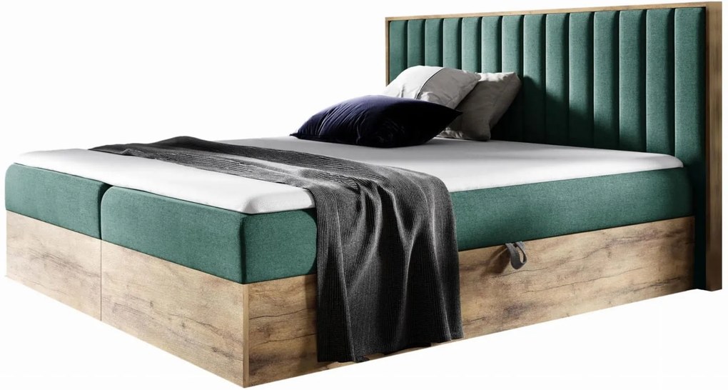 Тапицирано легло Wood 4-Prasino-120 x 200