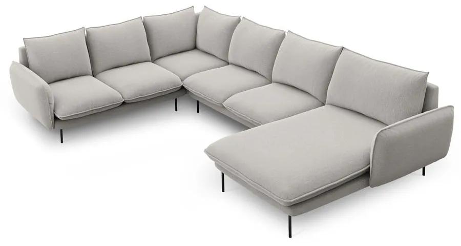 Светлосив U-образен диван, ляв ъгъл Vienna - Cosmopolitan Design