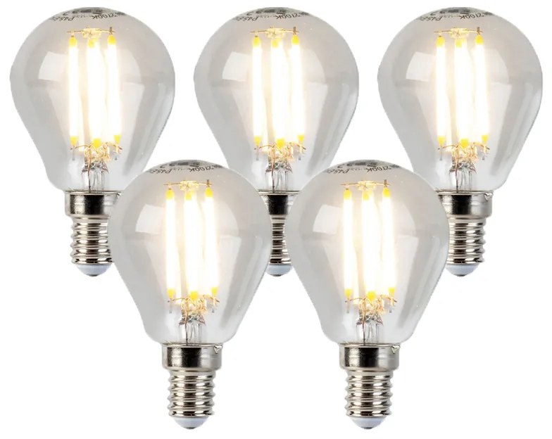 Комплект от 5 E14 димируеми LED крушки Globe P45 5W 470lm 2700K