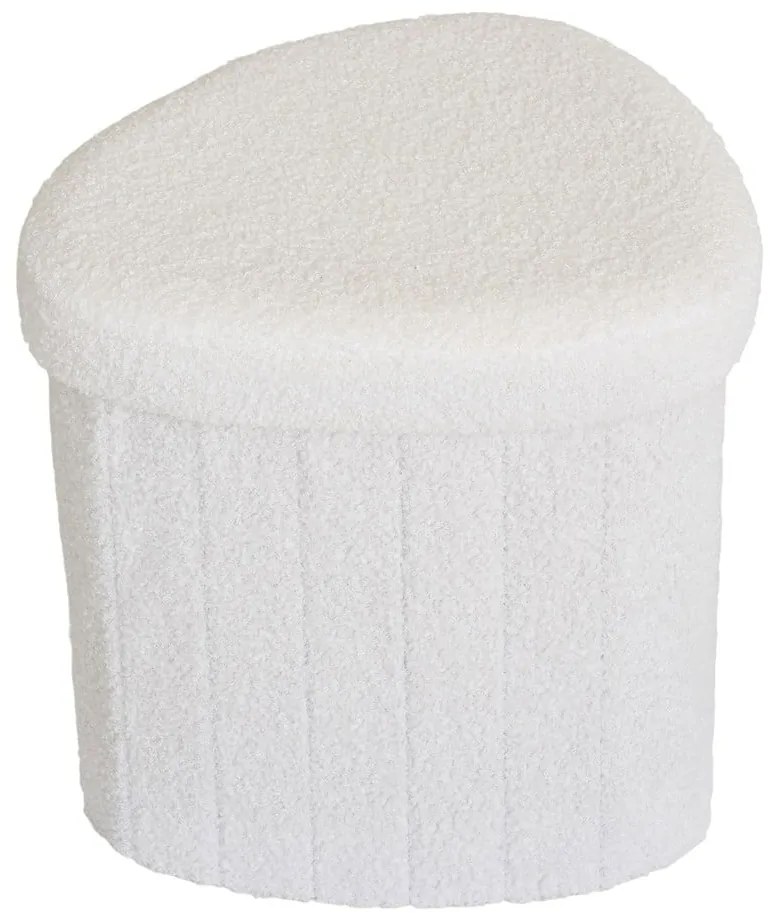 Бяла табуретка от прежда с примки от букле Medford – House Nordic