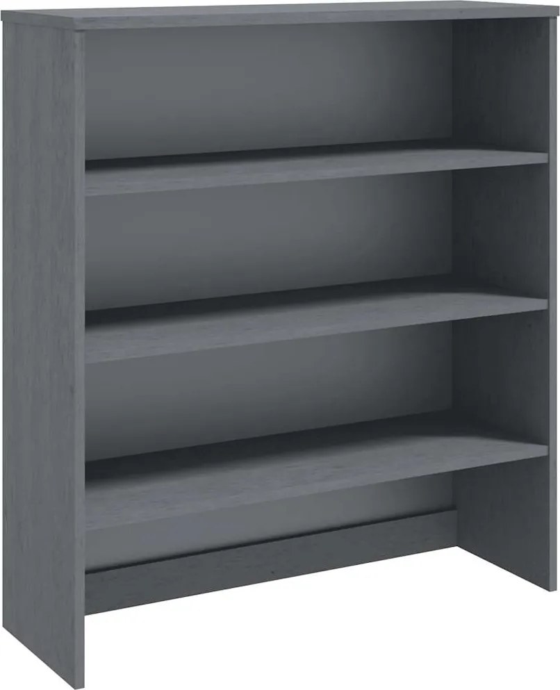 340434 vidaXL Надстройка за шкаф HAMAR, тъмносива, 90x30x100 см, бор масив