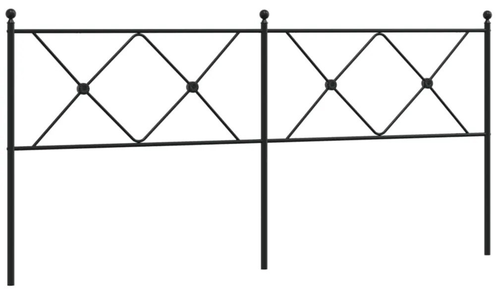 376538 vidaXL Метална табла за глава, черна, 180 см