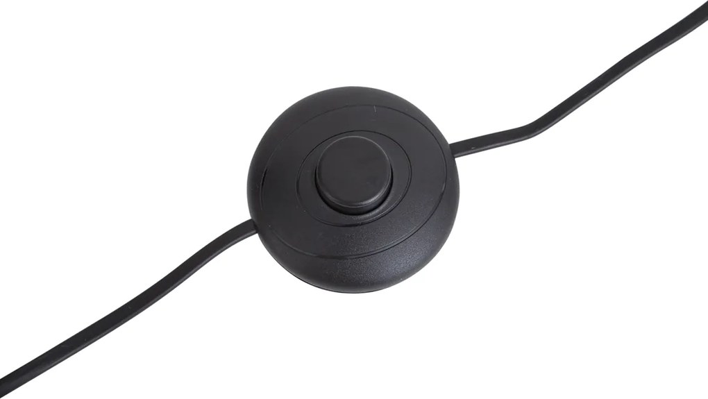 Vloerlamp beige met linnen witte kap ovaal 50cm - Thijmen