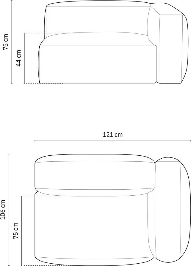 Зелен кадифен модул за диван (десен ъгъл) Martina – Micadoni