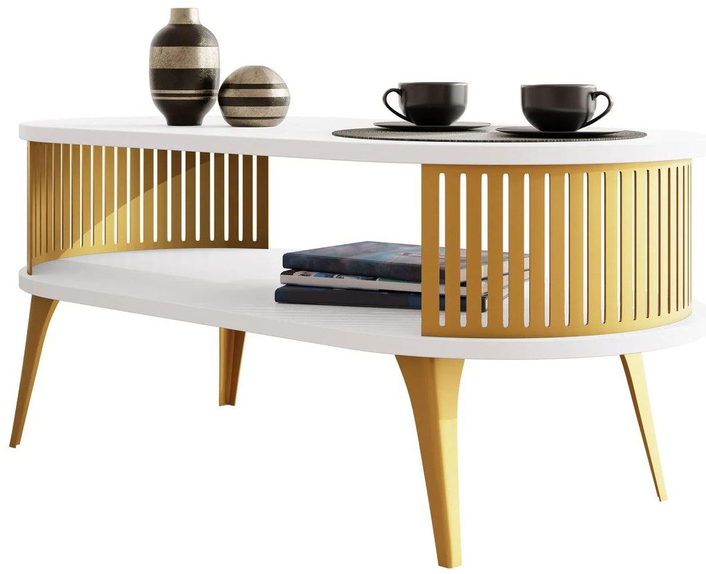 Холна маса Roenni-Бяло - Злато