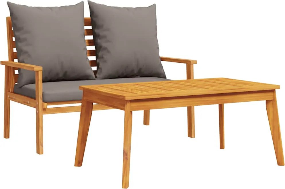 366382 vidaXL Градински комплект с възглавница, масивна акация