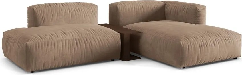 Светлокафяв кадифен модулен ъглов диван (десен ъгъл) Martina – Micadoni