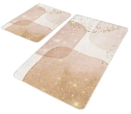 Бежови кадифени килими за баня в комплект от 2 бр. 60x100 cm – Mila Home