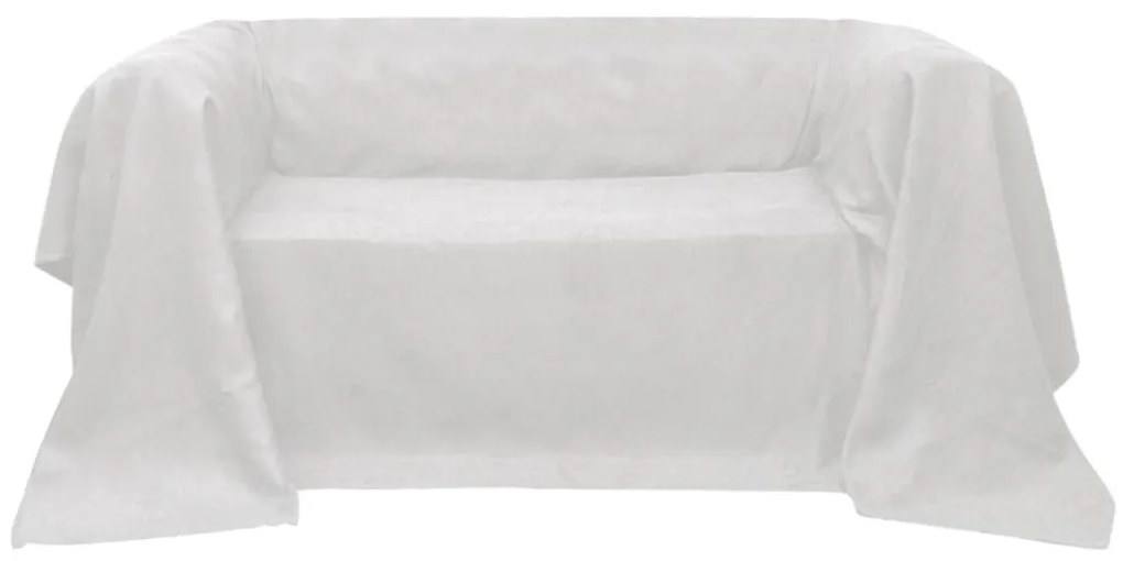 130891 Micro-suede Couch Slipcover Cream 270 x 350 cm