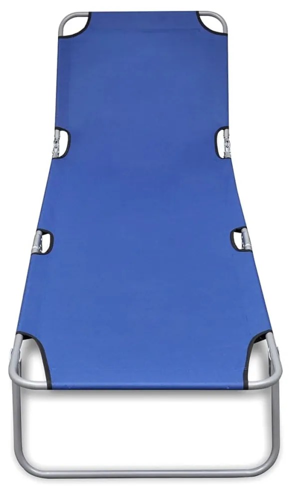 41477 vidaXL Сгъваем шезлонг, прахово боядисана стомана, син
