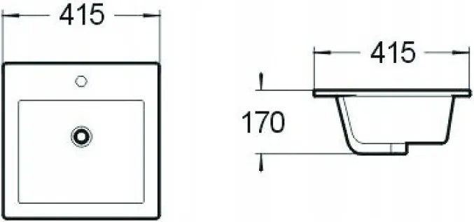 Mexen Stella мивка за вграждане в плот 41 x 41 см, бяла - 25454100
