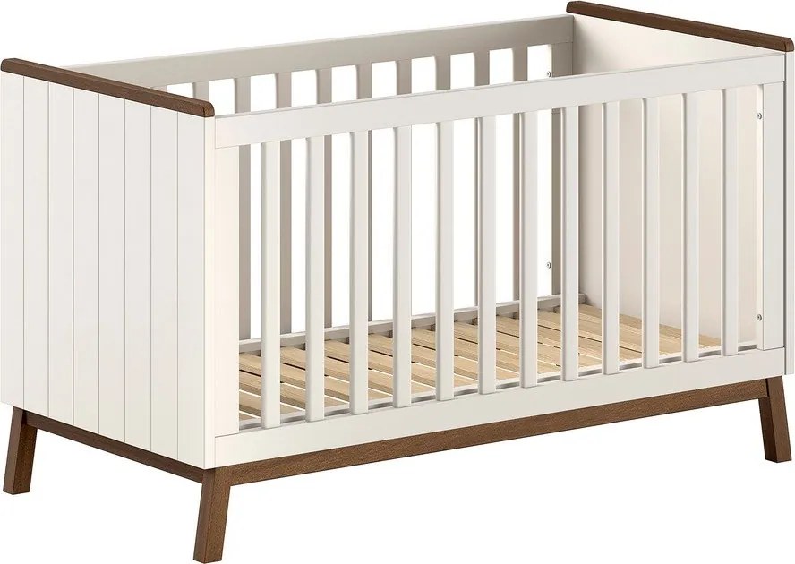 Бежово детско креватче 70x140 cm от масивен бор с подвижна странична част/с регулируема височина Sezane – Vipack