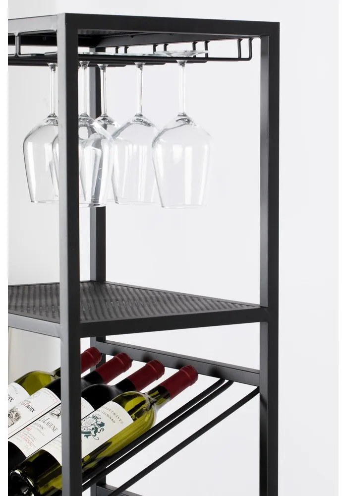 Черна метална стойка за вино за 20 бутилки, 48x180 cm Cantor - Zuiver